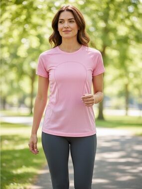 lululemon athletica Short-Sleeve Crew Neck Tee in Light Pink